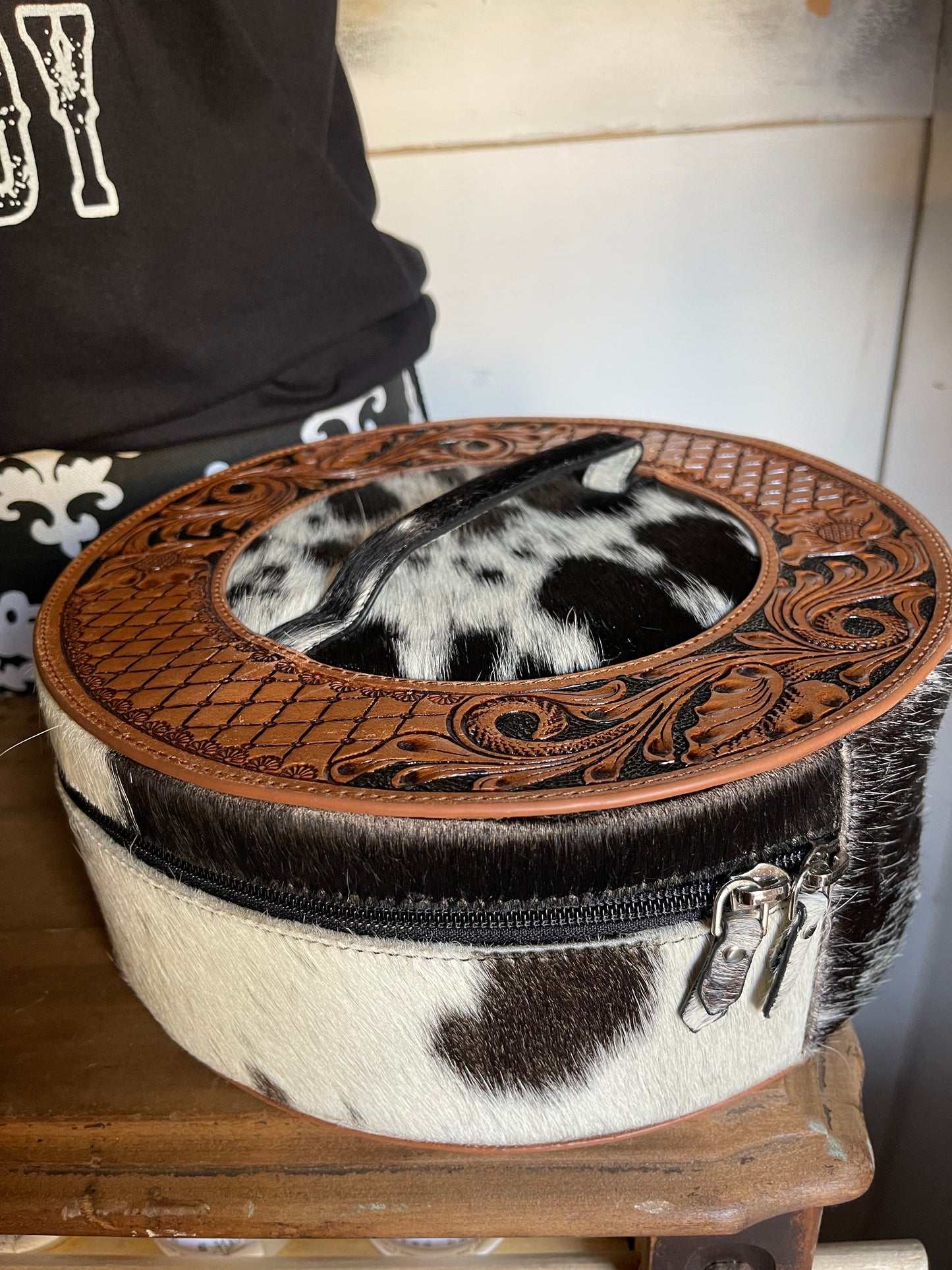 Hand Tooled Cowhide Jewelry Case