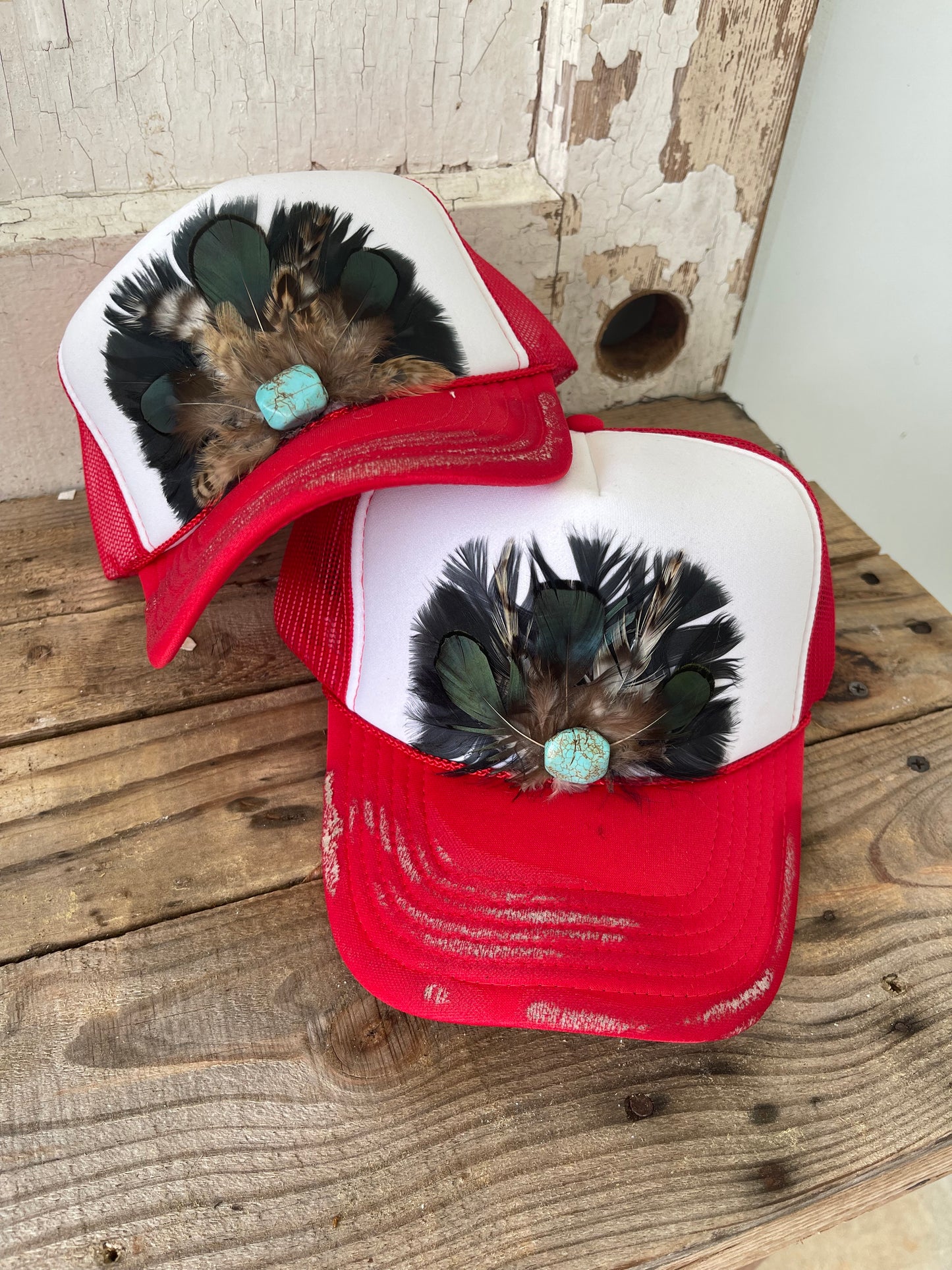 Red Feathered Trucker