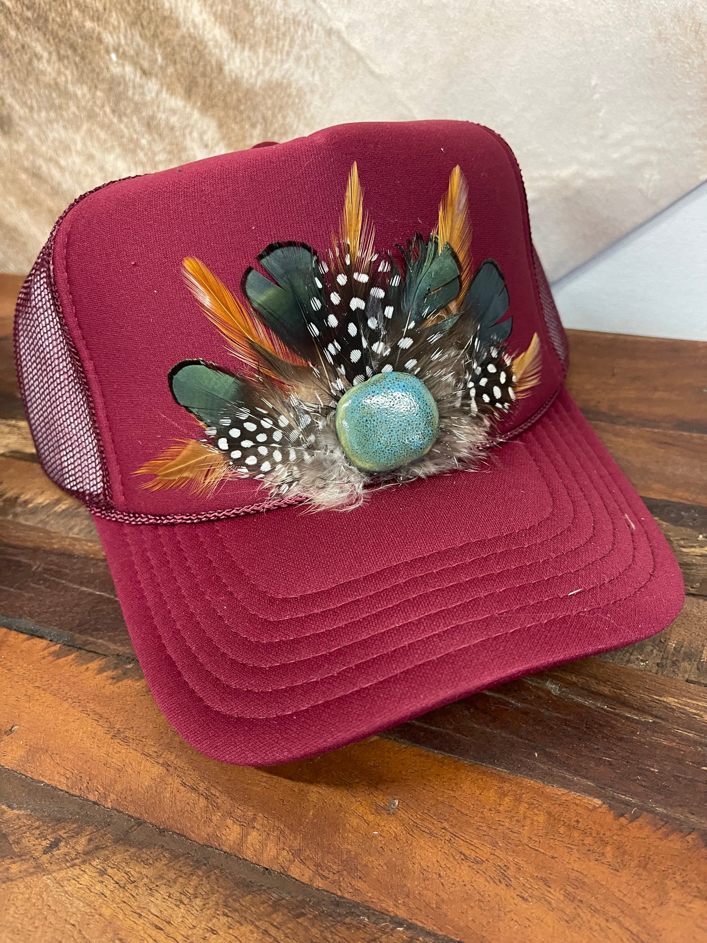 Feathered Trucker Hat Emerald
