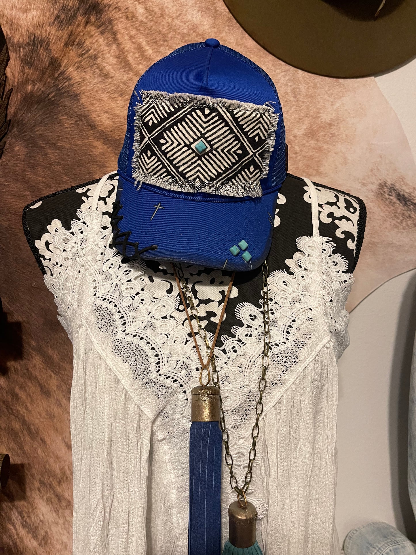 Blue-Turquoise Stud Hat (LAST ONE)