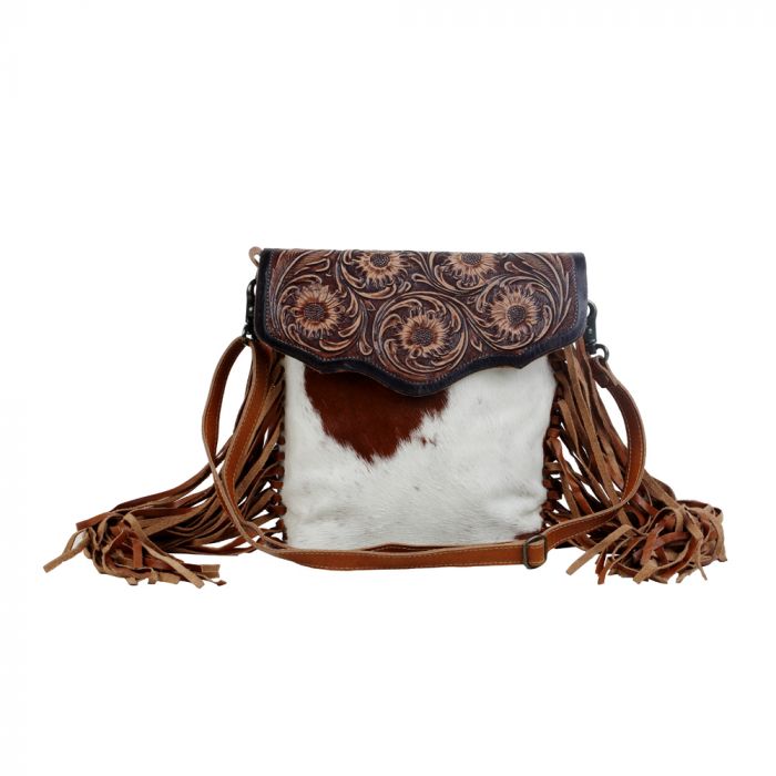 MAGNOLIA HANDTOOLED FRINGE BAG
