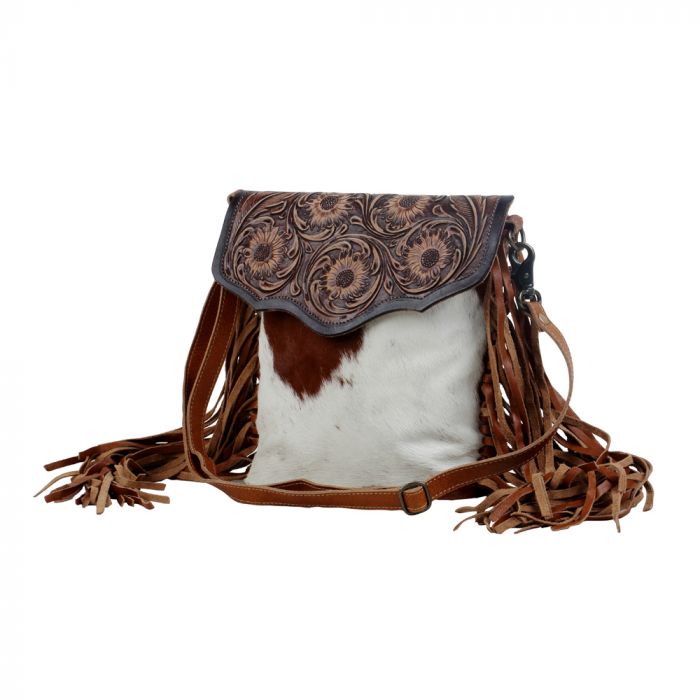 MAGNOLIA HANDTOOLED FRINGE BAG