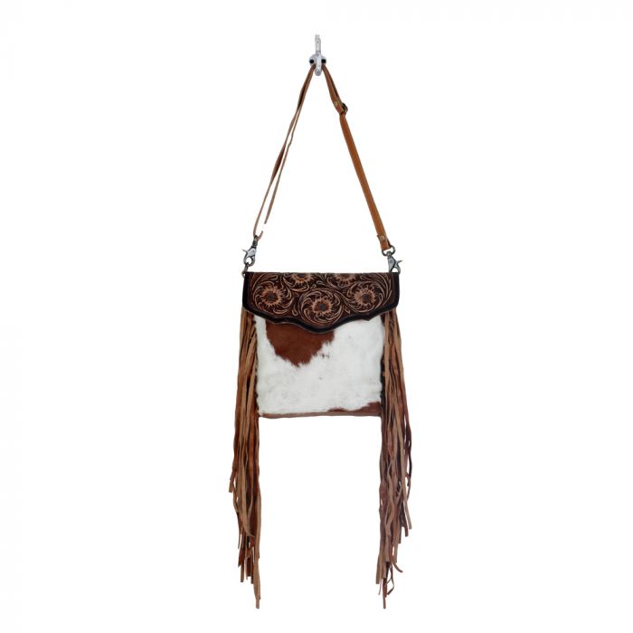 MAGNOLIA HANDTOOLED FRINGE BAG