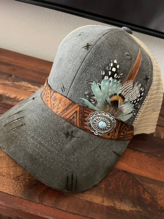 Feather Charcoal Ball Cap