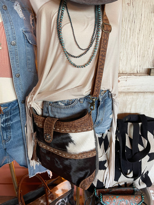 Cowhide Boho Bag