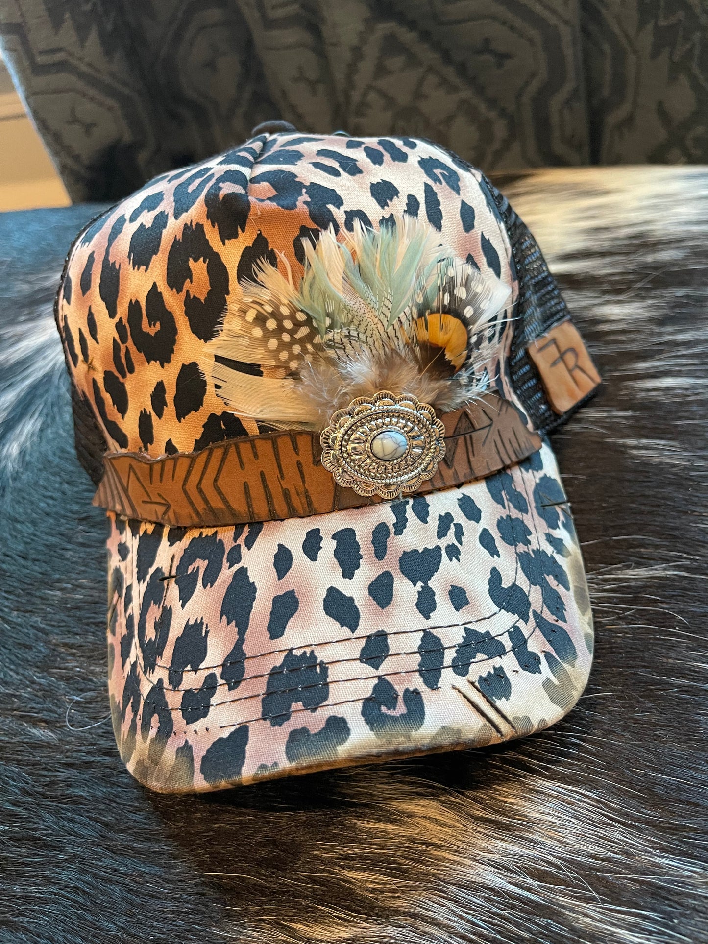 Leopard Feather Hat