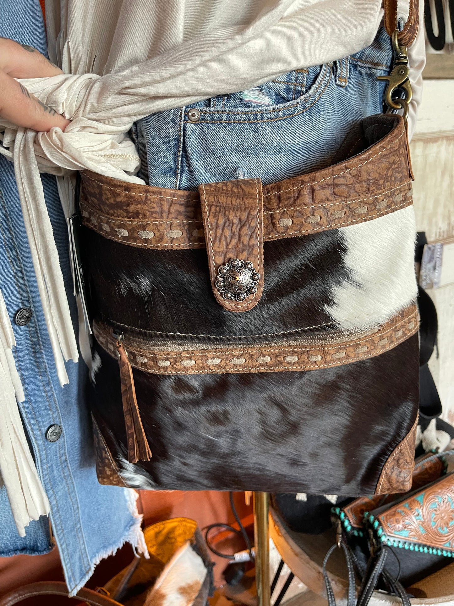 Cowhide Boho Bag