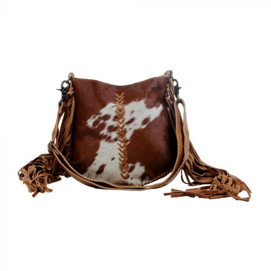 SLIM COWHIDE FRINGE BAG