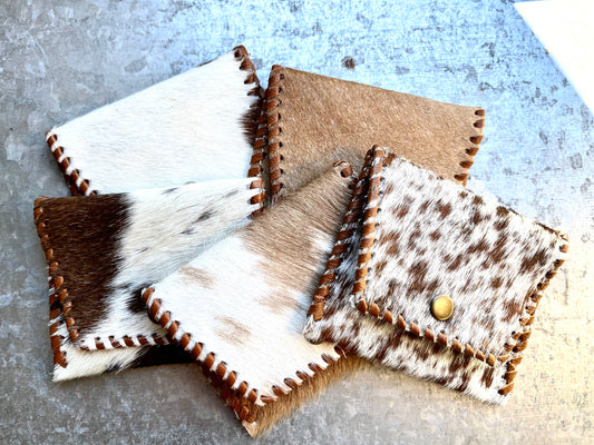 COWHIDE COIN POUCH